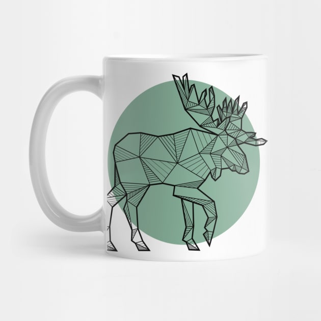 Moose / Elk - Geometric Animals by alcateiaart